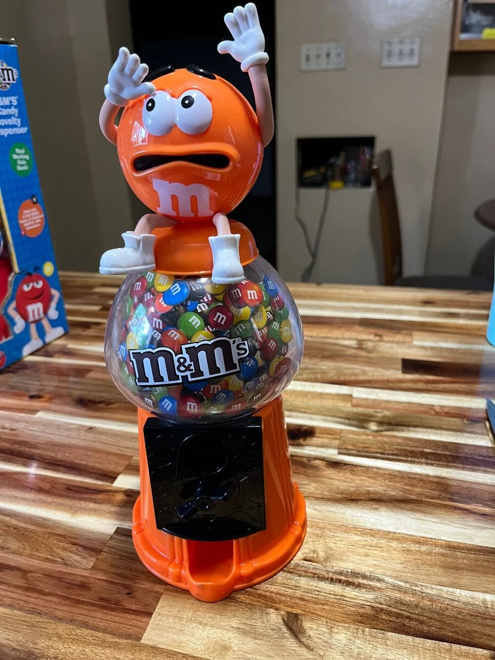 M&M's Orange Plastic Candy Dispenser and Bank